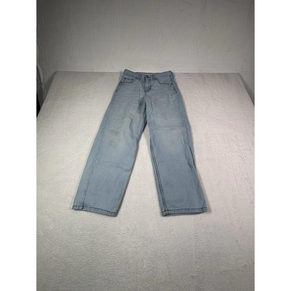 Wrangler Loose Fit Jeans Boys 10 Regular Light Wash Straight Leg Denim Blue